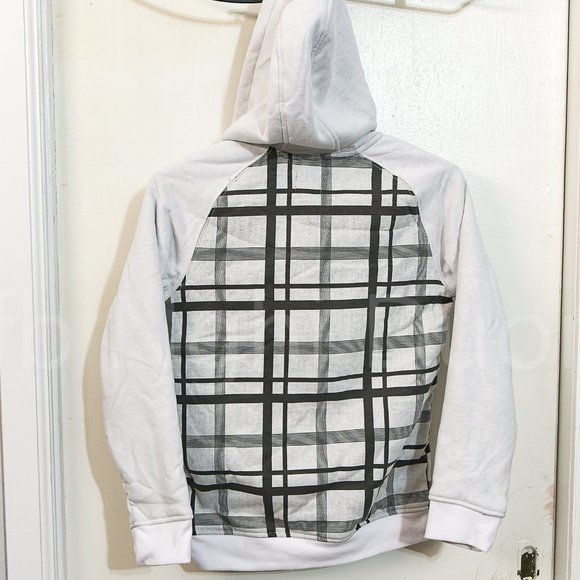 MATIX Boys White Plaid Combo Hooded Sweater - Picture 4 of 5